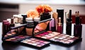 Makeup Extravaganza: A Colorful Collection of Cosmetics Royalty Free Stock Photo
