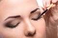 Makeup. Eye shadow brush Royalty Free Stock Photo