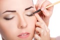 Makeup. Eye shadow brush Royalty Free Stock Photo