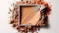 Makeup foundation smears background with copy space Generative ai