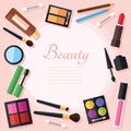 Makeup icon set in a flat design