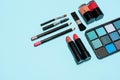 Makeup, lipstick and brushes ready to use Royalty Free Stock Photo