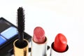 Makeup an lipstick tubes Royalty Free Stock Photo