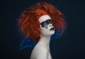 Makeup mask red hair girl Royalty Free Stock Photo