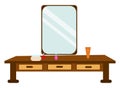 Makeup mirror ,illustration, vector Royalty Free Stock Photo