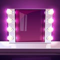 Makeup mirror lamp illuminated vector illustration Royalty Free Stock Photo