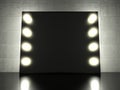 Makeup mirror with light bulbs, background