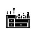 makeup organiser bathroom interior glyph icon vector illustration