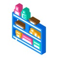 makeup organiser bathroom interior isometric icon vector illustration