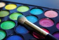 Makeup palette colors brush cosmetics Royalty Free Stock Photo