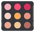 Makeup pallette color icon. Beauty cosmetic product