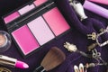 Makeup, pink tone blusher palette Royalty Free Stock Photo