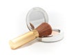 Makeup powder with brush Royalty Free Stock Photo