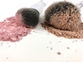 Makeup powder and brushes