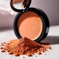 Makeup powder, colorful brown and cream foundation cosmetic for women