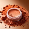 Makeup powder, colorful brown and cream foundation cosmetic for women