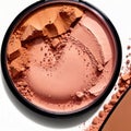 Makeup powder, colorful brown and cream foundation cosmetic for women