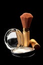 Makeup powder kit with brushes Royalty Free Stock Photo