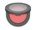 Makeup product packaging. Make-up blush open round case top view, vector illustration Royalty Free Stock Photo