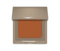 Makeup product packaging. Make-up powder, foundation, corrector or blush. Open square cosmetic case top view, realistic vector Royalty Free Stock Photo