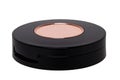 Makeup products. Closeup of a elegant closed box of brown eyebrow powder isolated on a white background. Concept beauty. Macro Royalty Free Stock Photo