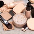 Makeup products to even out skin tone and complexion Royalty Free Stock Photo