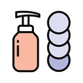 Makeup remover isolated icon, makeup removal products vector icon