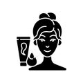 Makeup sponge black glyph icon