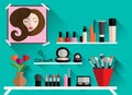 Makeup table vector Royalty Free Stock Photo