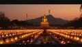 Makha Bucha Day is the day when the Lord Buddha performed his performance. Royalty Free Stock Photo