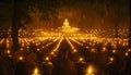 Makha Bucha Day is the day when the Lord Buddha performed his performance. Royalty Free Stock Photo