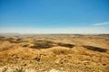 Makhtesh Ramon - Ramon Crater in Israel's Negev Desert from the Mitzpe Ramon lookout, with Mount Ramon in the background Royalty Free Stock Photo