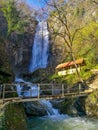 Makhuntseti waterfall in the winter