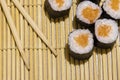 Maki Rolls Japanese Kitchen Food Photography With Wooden Sticks On Traditional Carpet Background Cuisine Wallpaper Picture Concept
