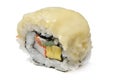 Maki sushi roll with cheese border