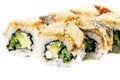 Maki Sushi-Roll with Cucumber, Cream Cheese, Tuna Royalty Free Stock Photo