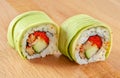 Maki Sushi Roll with Eel and Avocado Royalty Free Stock Photo