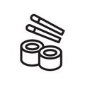 Maki sushi roll icon Outline vector for web ui