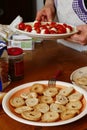 Making antepasti during a cooking class