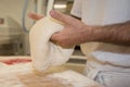 Making of bakery products in bakery shop by a chief baker