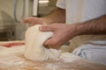 Making of bakery products in bakery shop by a chief baker