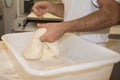 Making of bakery products in bakery shop by a chief baker