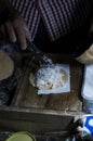 Making of Banh Dua coconut biscuit. Royalty Free Stock Photo