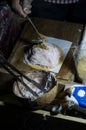 Making of Banh Dua coconut biscuit. Royalty Free Stock Photo