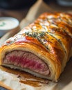 Making beef wellington Royalty Free Stock Photo