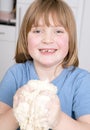 Making bread kneading dough Royalty Free Stock Photo