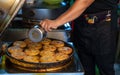 Making bread pancakes in Xian Royalty Free Stock Photo