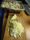 Making a cabbage box for the dinner Royalty Free Stock Photo