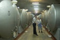 Making champagne. Underground storage with wine material