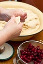 Making cherry pies